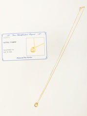 18K Gold Diamond Teardrop Necklace