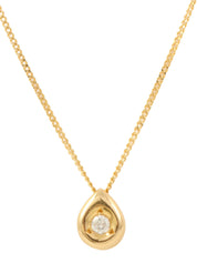 18K Gold Diamond Teardrop Necklace