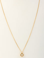 18K Gold Diamond Teardrop Necklace