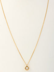 18K Gold Diamond Teardrop Necklace