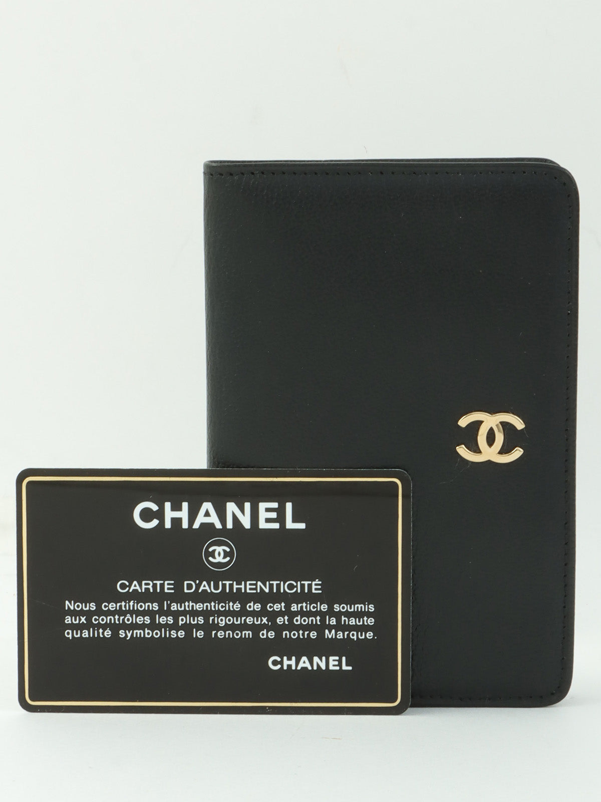 1998年頃製　キャビアスキンCCマークプレートカードケース　ブラック