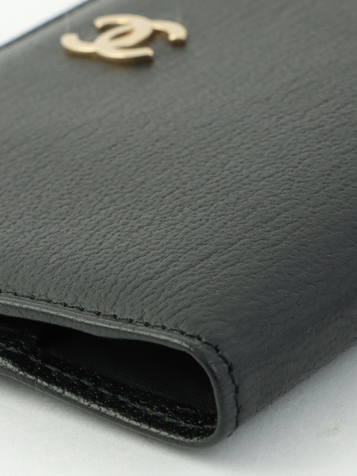 1998年頃製　キャビアスキンCCマークプレートカードケース　ブラック