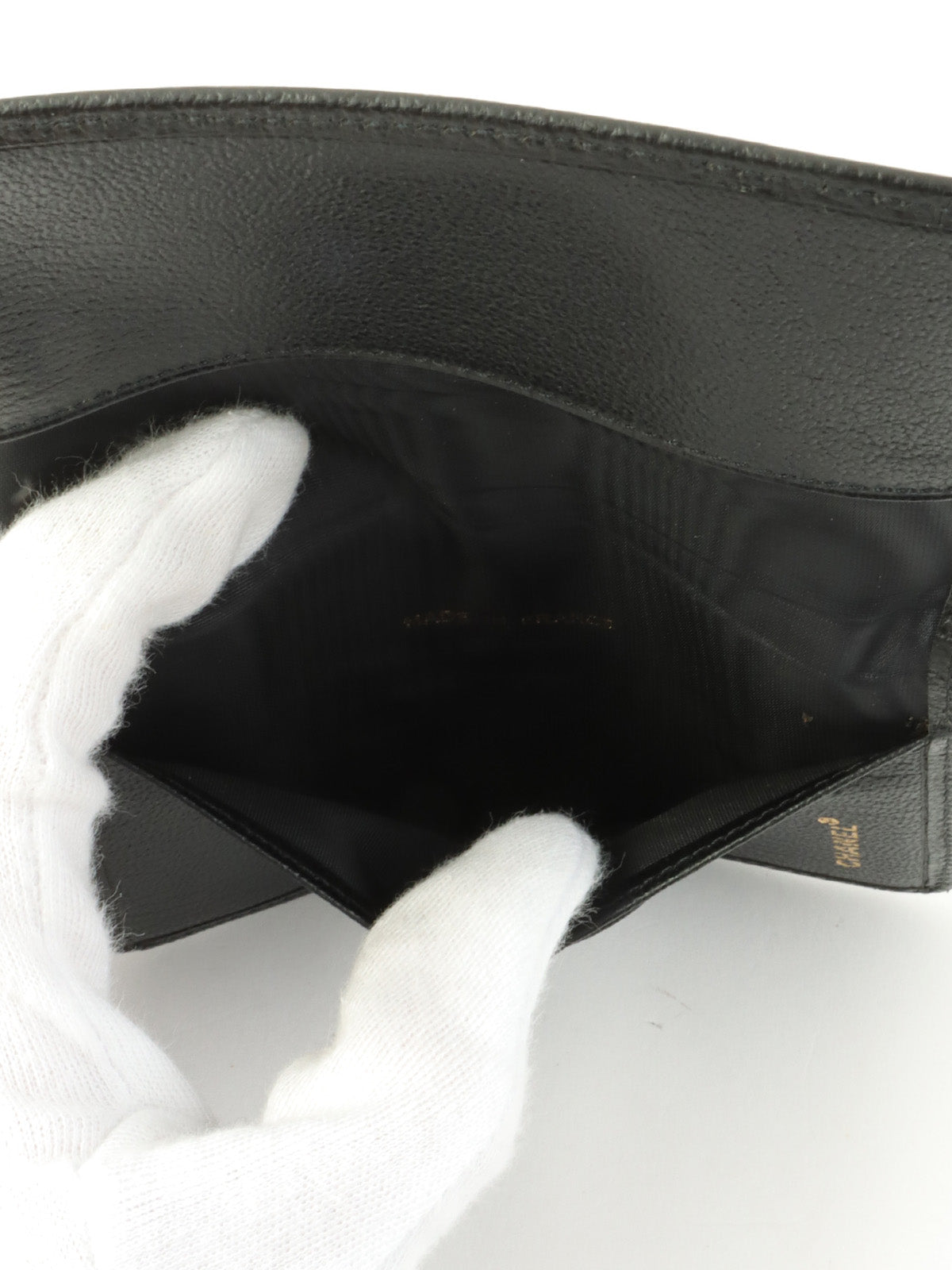 1998年頃製　キャビアスキンCCマークプレートカードケース　ブラック