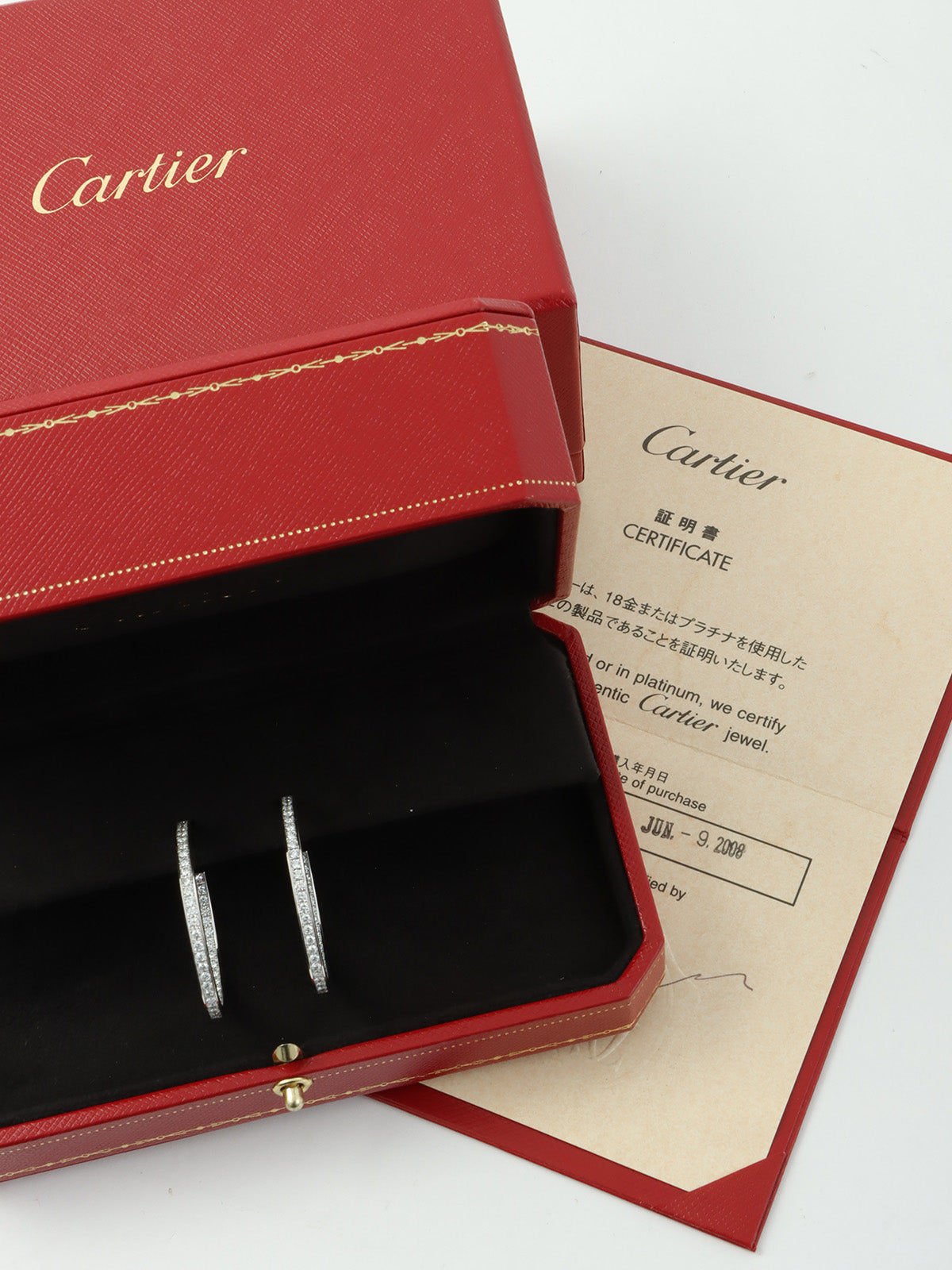 18Kダイヤモンドクラシックフープピアス　シルバー