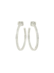 18Kダイヤモンドクラシックフープピアス　シルバー