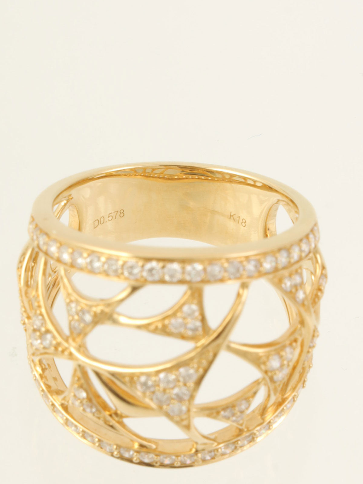 18K Diamond Cutout Design Ring Gold