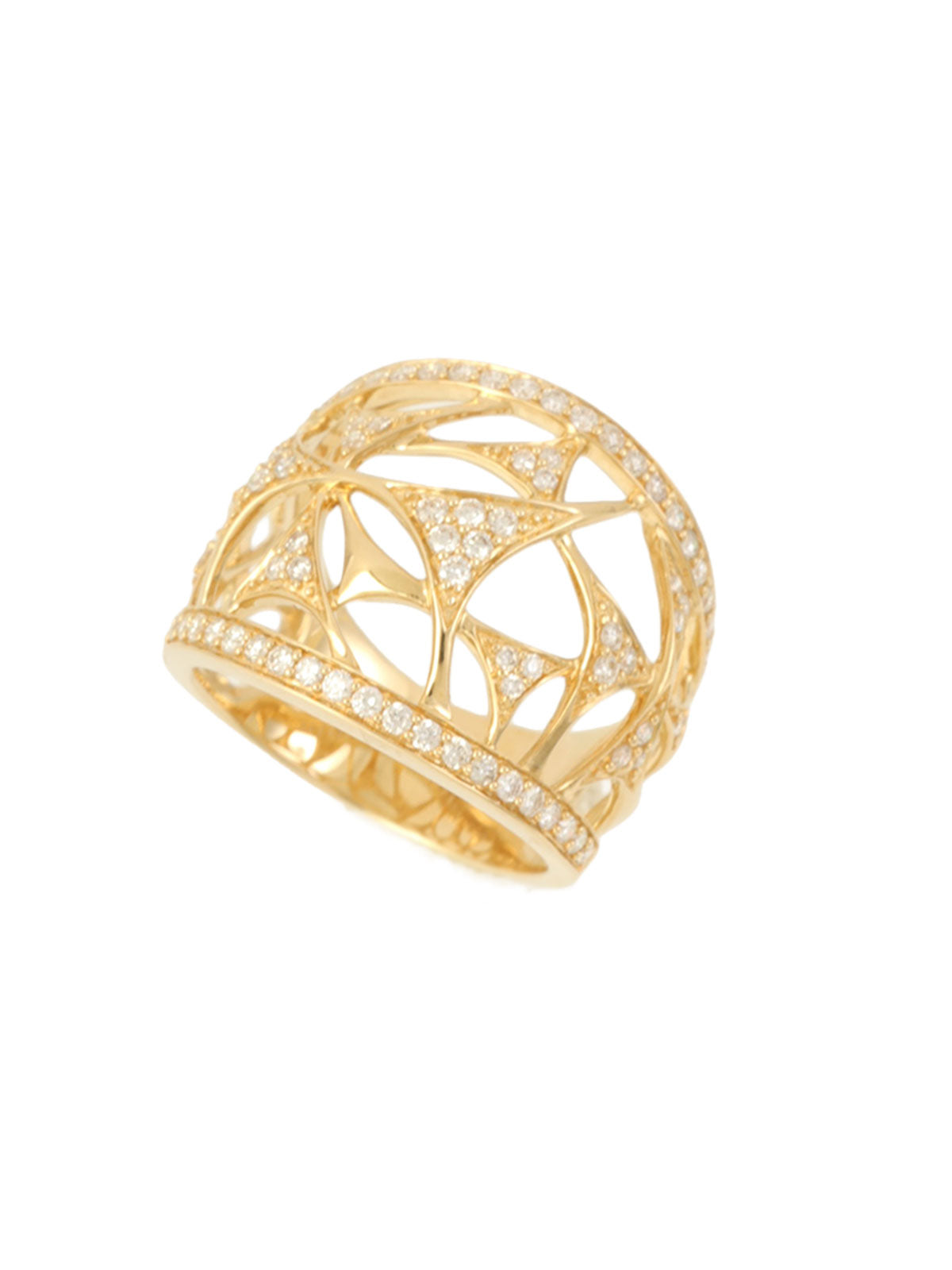 18K Diamond Cutout Design Ring Gold