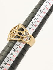 18K Diamond Cutout Design Ring Gold