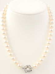 14Kフラワーモチーフパールネックレス シルバー