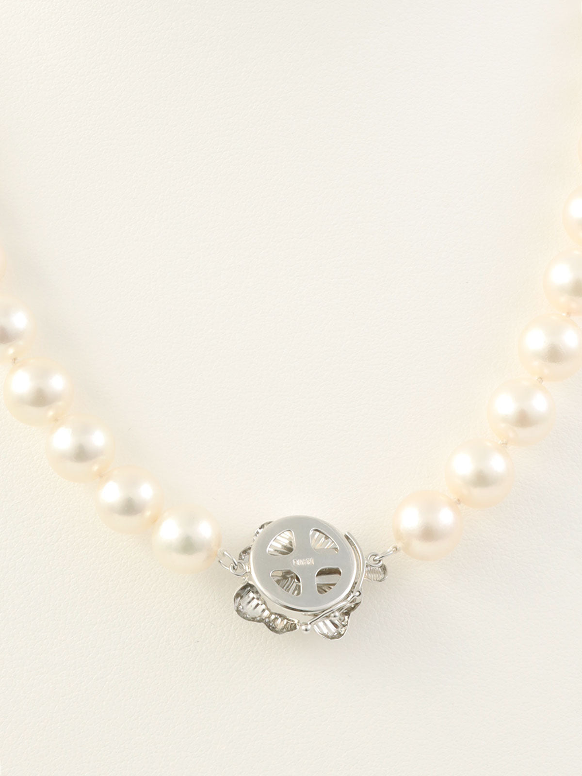 14Kフラワーモチーフパールネックレス シルバー