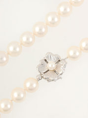 14Kフラワーモチーフパールネックレス シルバー