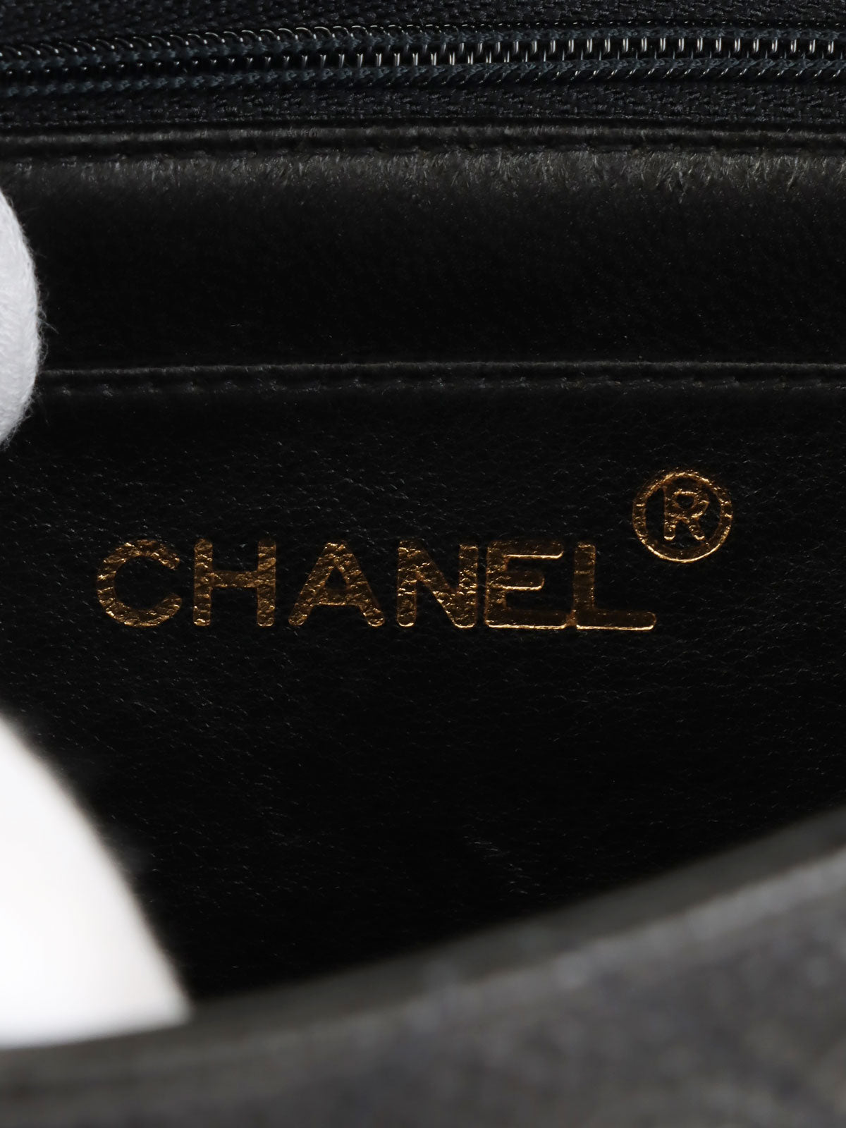 1995 Caviar Skin Diana Flap Chain Bag 22cm Black