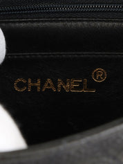 1995 Caviar Skin Diana Flap Chain Bag 22cm Black