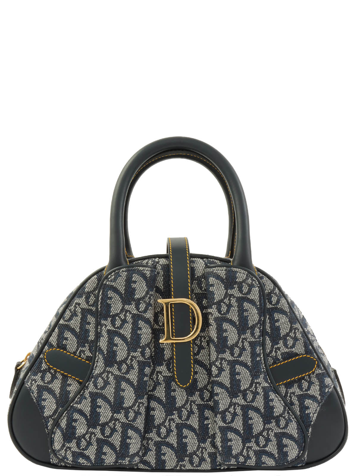 トロッターパターンハンドバッグ　ネイビー