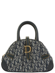 トロッターパターンハンドバッグ　ネイビー