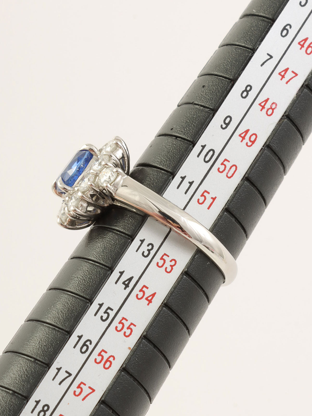 Platinum Sapphire Diamond Ring in Silver/Blue