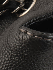 2014 Caviar Skin CC Mark 徽标缝线链条包 黑色