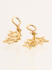 18K Gold Diamond Triple Star Earrings