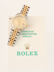 1994-1995 10P Diamond Oyster Perpetual Datejust Gold/Silver