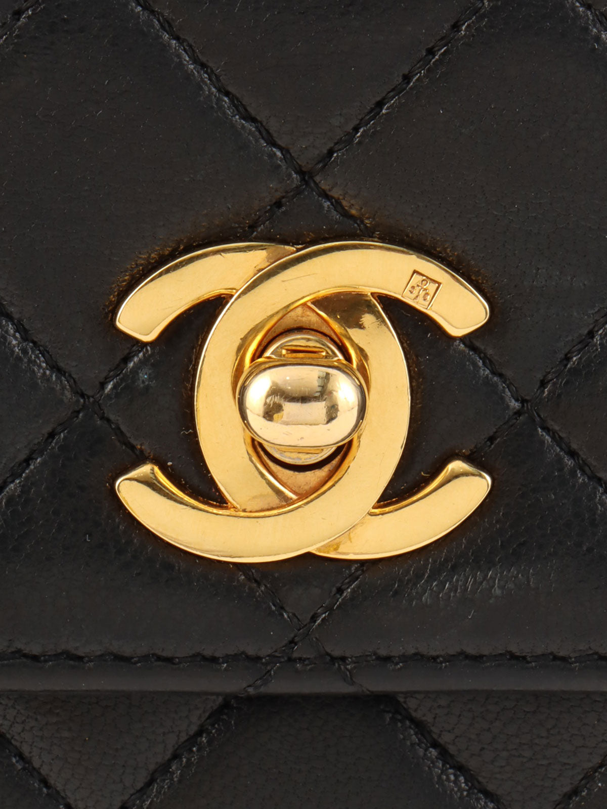 1992年頃製 マトラッセステッチCCターンロックチェーンショルダーバッグミニ ブラック