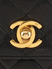 1992年頃製 マトラッセステッチCCターンロックチェーンショルダーバッグミニ ブラック