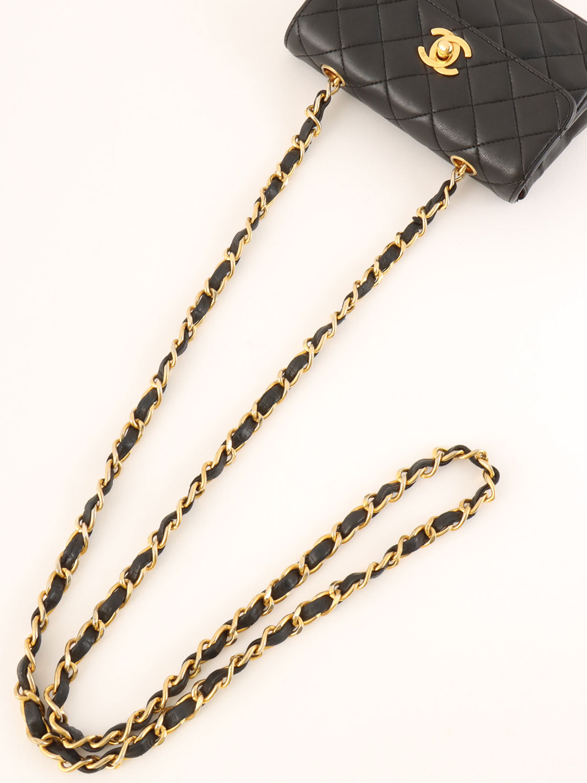 1992年頃製 マトラッセステッチCCターンロックチェーンショルダーバッグミニ ブラック