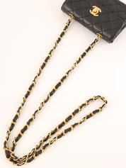 1992年頃製 マトラッセステッチCCターンロックチェーンショルダーバッグミニ ブラック