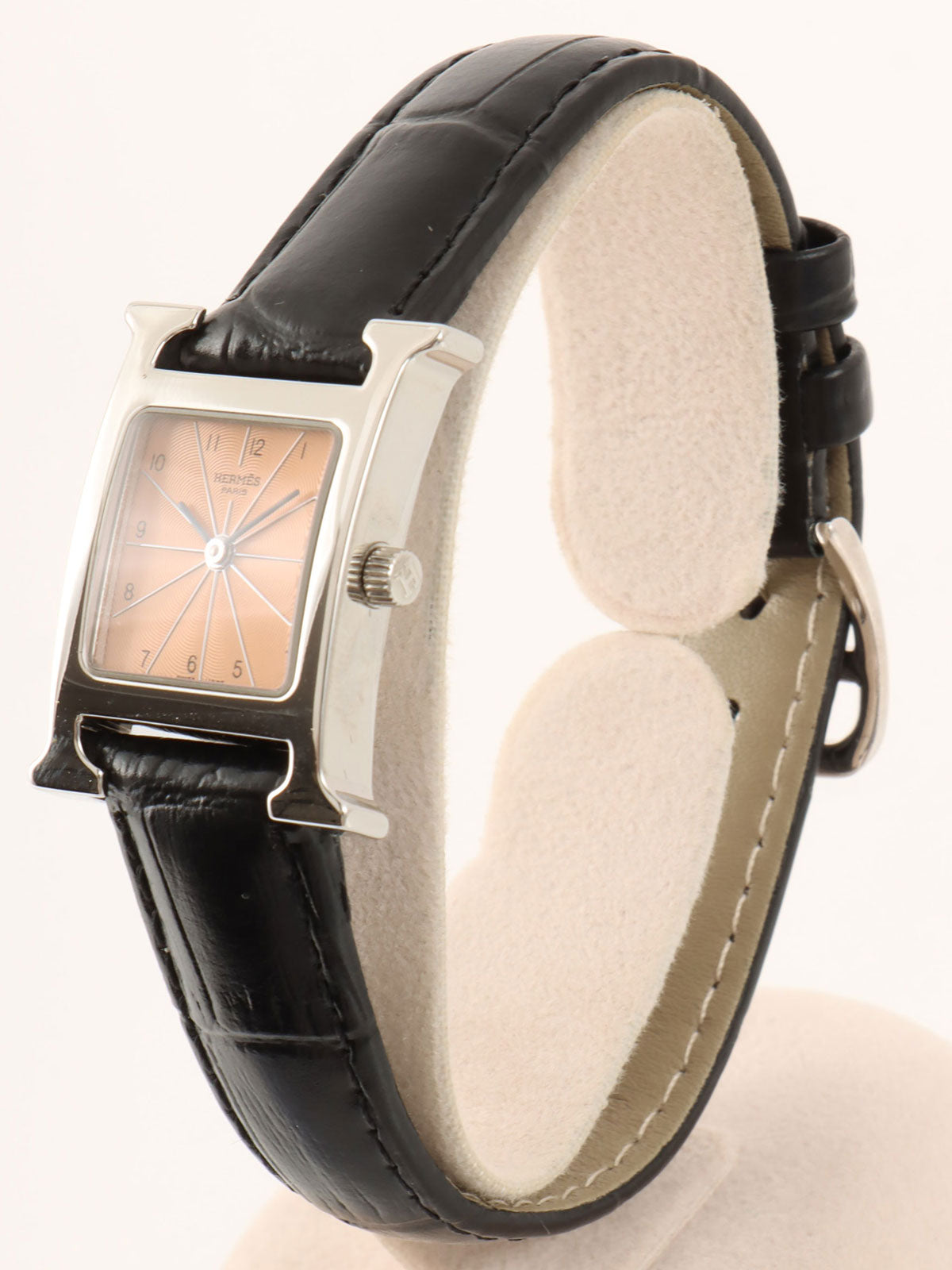 Hウォッチ　サーモンピンク/ブラック
