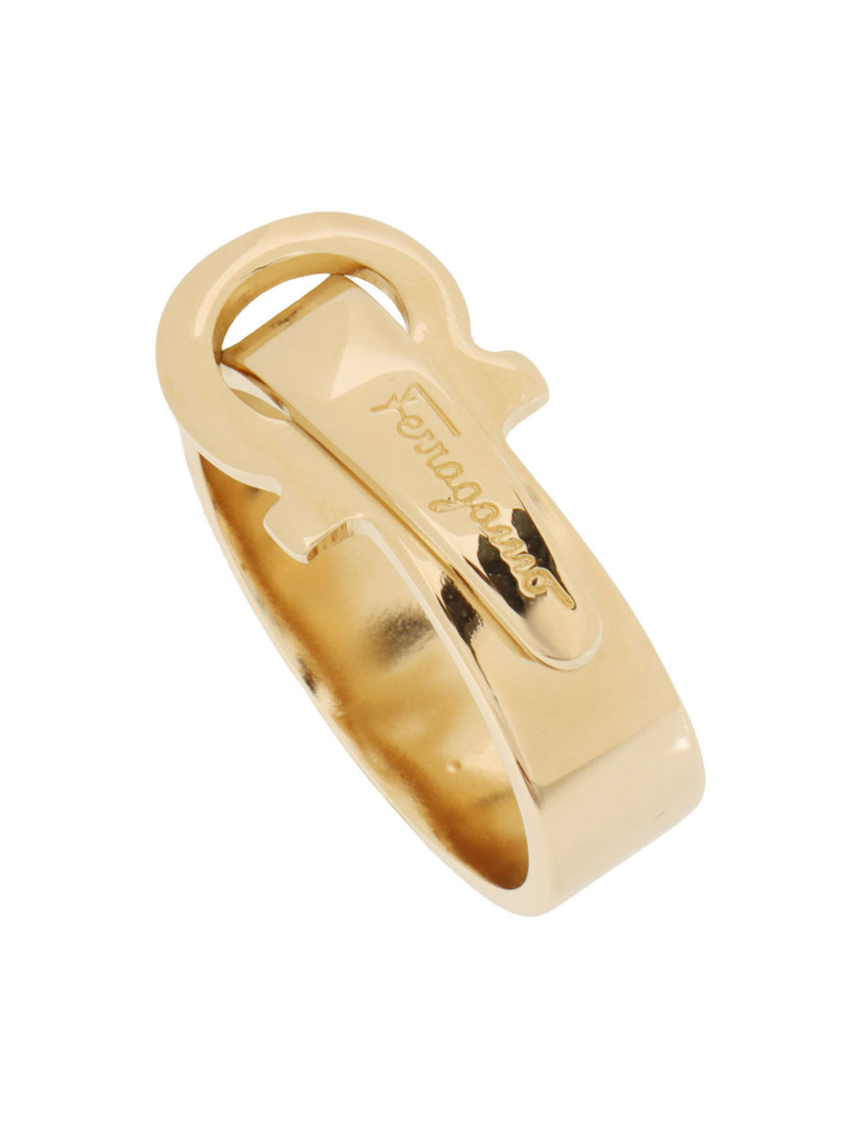 Gancini scarf ring in gold