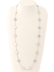 18K Vintage Alhambra 20 Motif Necklace in White/Silver