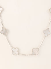 18K Vintage Alhambra 20 Motif Necklace in White/Silver