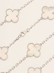 18K Vintage Alhambra 20 Motif Necklace in White/Silver