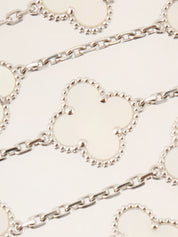 18K Vintage Alhambra 20 Motif Necklace in White/Silver