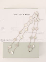 18K Vintage Alhambra 20 Motif Necklace in White/Silver