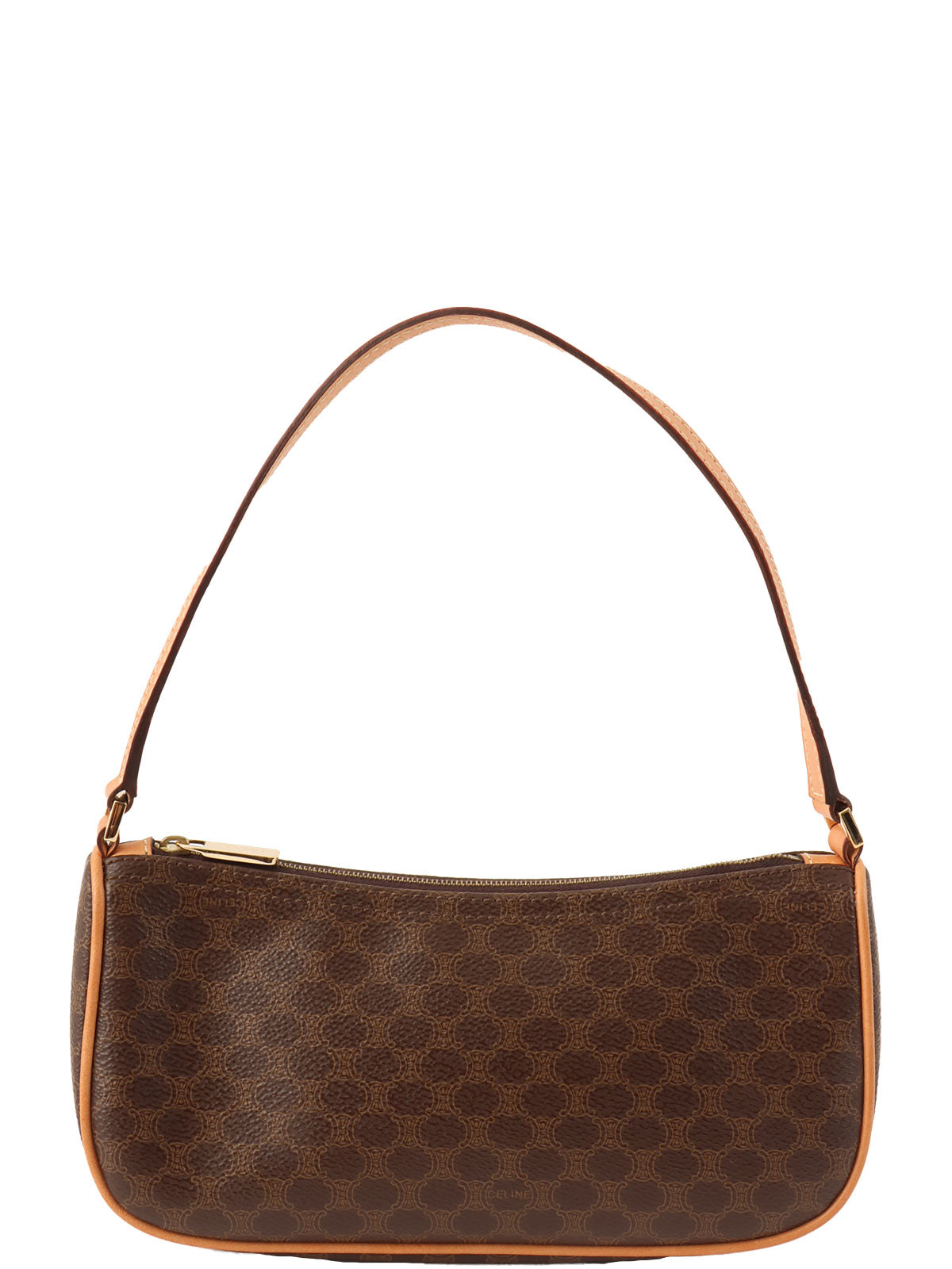 マカダムパターンハンドバッグ ブラウン