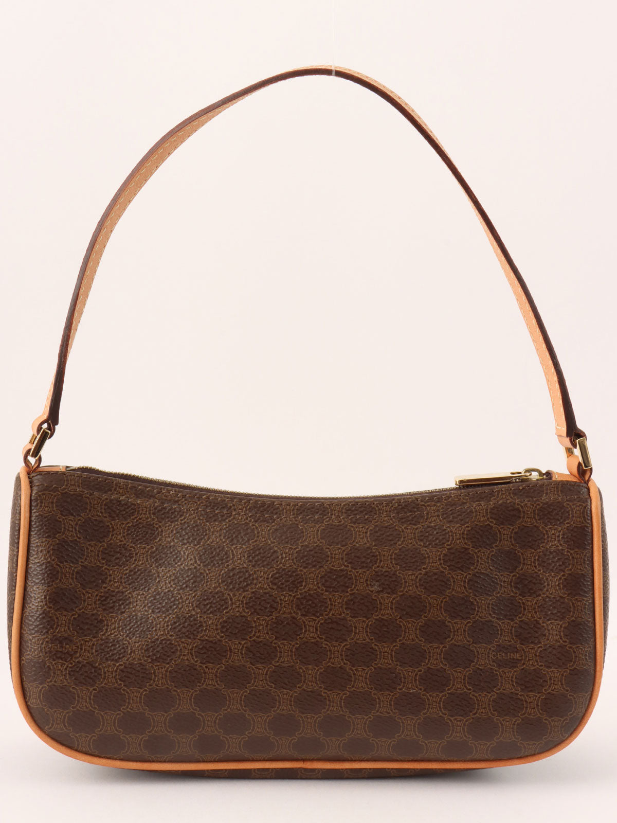 マカダムパターンハンドバッグ ブラウン