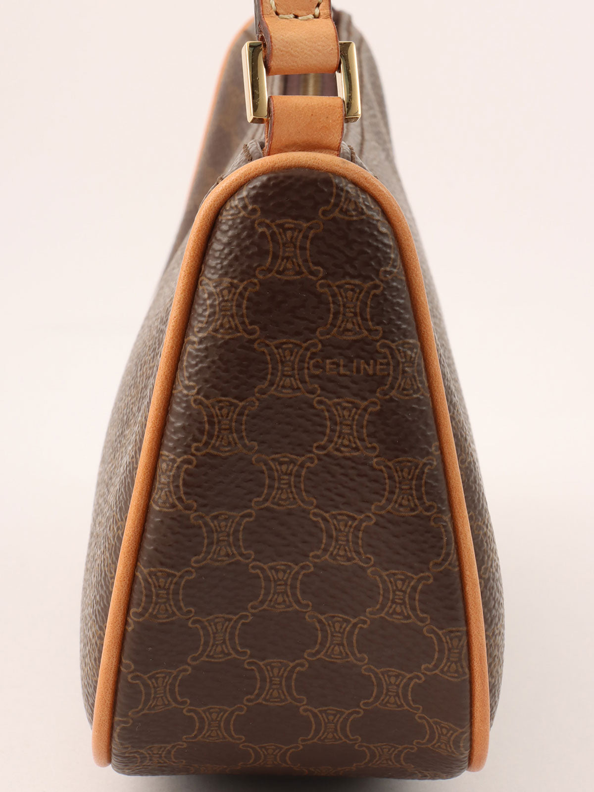 Brown Macadam Pattern Handbag