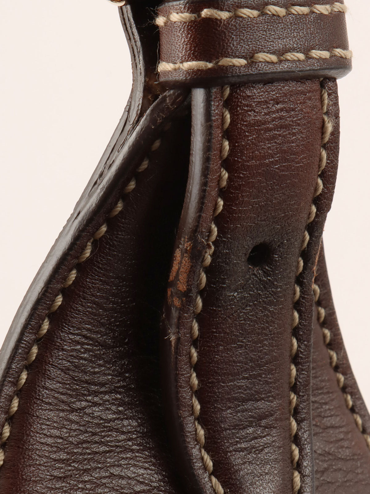 ベロアレザーコンビホースビットプレートワンショルダーバッグ ブラウン/マルチ