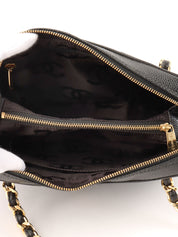 2000 Caviar Skin V-Stitch CC Mark Handbag Black