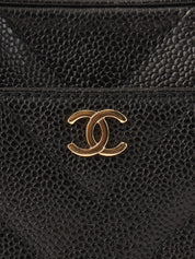 2000 Caviar Skin V-Stitch CC Mark Handbag Black