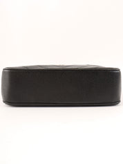2000 Caviar Skin V-Stitch CC Mark Handbag Black