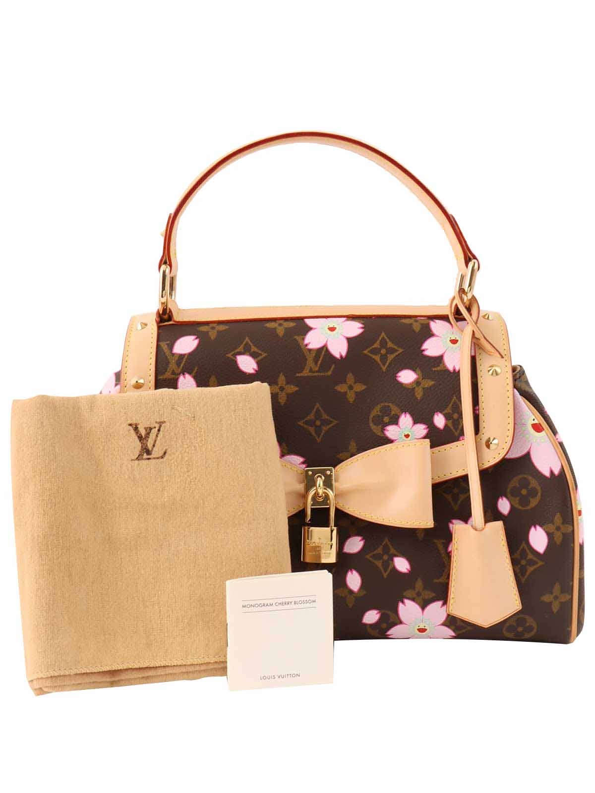 2003 Takashi Murakami Collaboration Monogram Cherry Blossom Sack Retro Brown/Pink