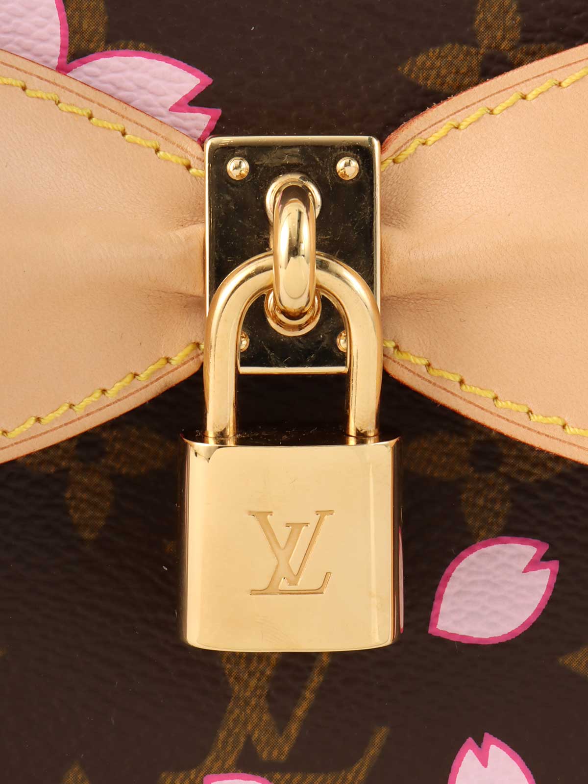 2003年村上隆合作款字母樱花包 复古棕/粉色