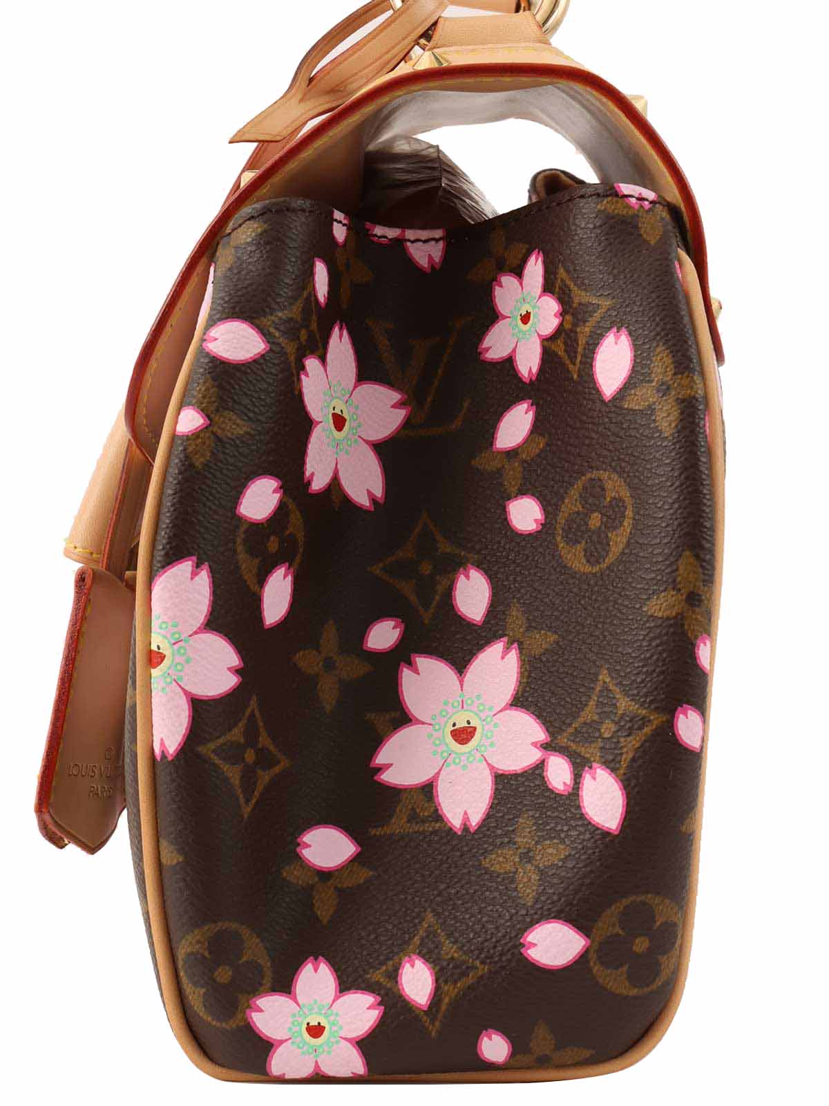 2003 Takashi Murakami Collaboration Monogram Cherry Blossom Sack Retro Brown/Pink