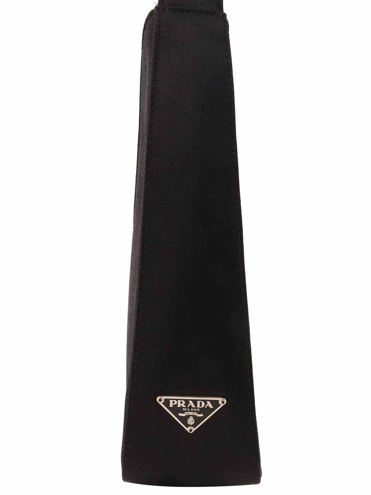 サテンロゴプレートハンドバッグ　ブラック