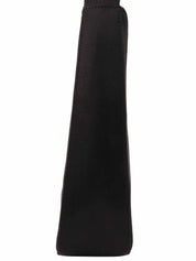 サテンロゴプレートハンドバッグ　ブラック