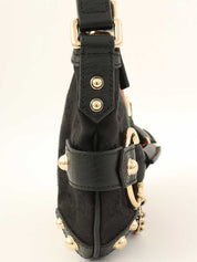 キャンバスGGパターンシェリーラインホースビットプレートハンドバッグ ブラック/グリーン/レッド