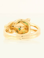 18K Gold Emerald Onyx Diamond Panther Ring