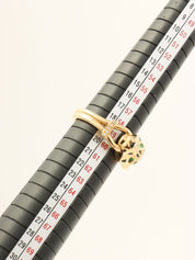 18K Gold Emerald Onyx Diamond Panther Ring