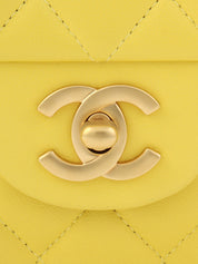 2000年頃製 クラシックフラップチェーンバッグ25cm イエロー